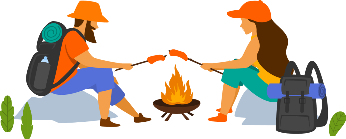 gemeinsam unterwegs am Lagerfeuer